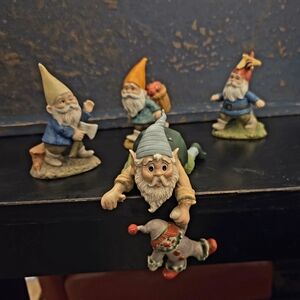 Colorful Enesco Garden Gnome Figurines